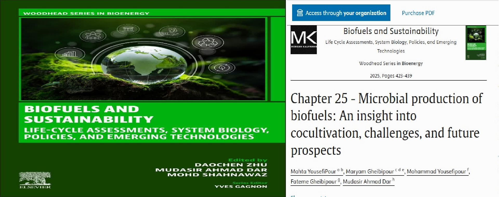 نمایه شدن اولین بخش از کتاب لاتین Biofuels and sustainability در پایگاه الزیویر توسط پژوهشگران مرکز تحقیقات تغییر اقلیم و سلامت
